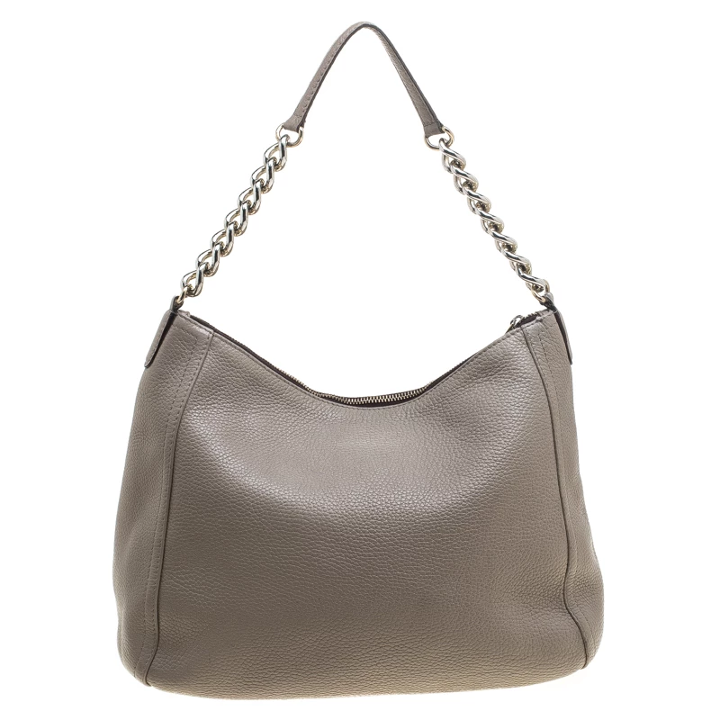 Carolina Herrera Beige Leather Hobo Women