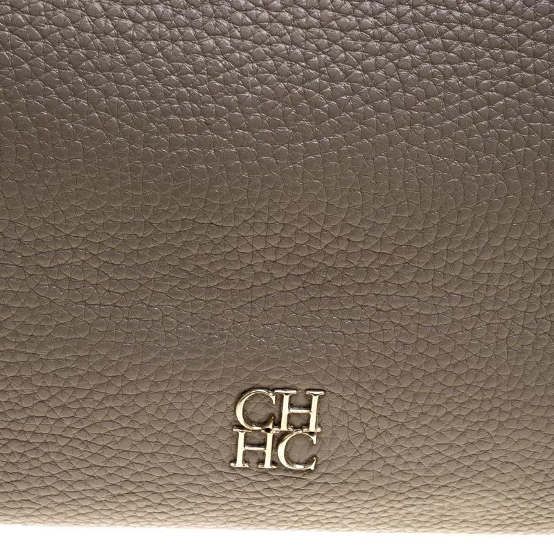 Carolina Herrera Beige Leather Hobo Women