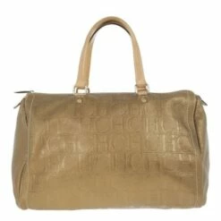 Carolina Herrera Bronze Leather Andy Boston Bag Women - Gold