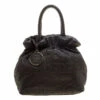 Carolina Herrera Black Monogram Embossed Leather Tote Women