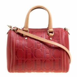 Carolina Herrera Burgundy Leather Andy Boston Bag Women