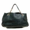 Carolina Herrera Black Monogram Leather Poppy Hobo Women - Green