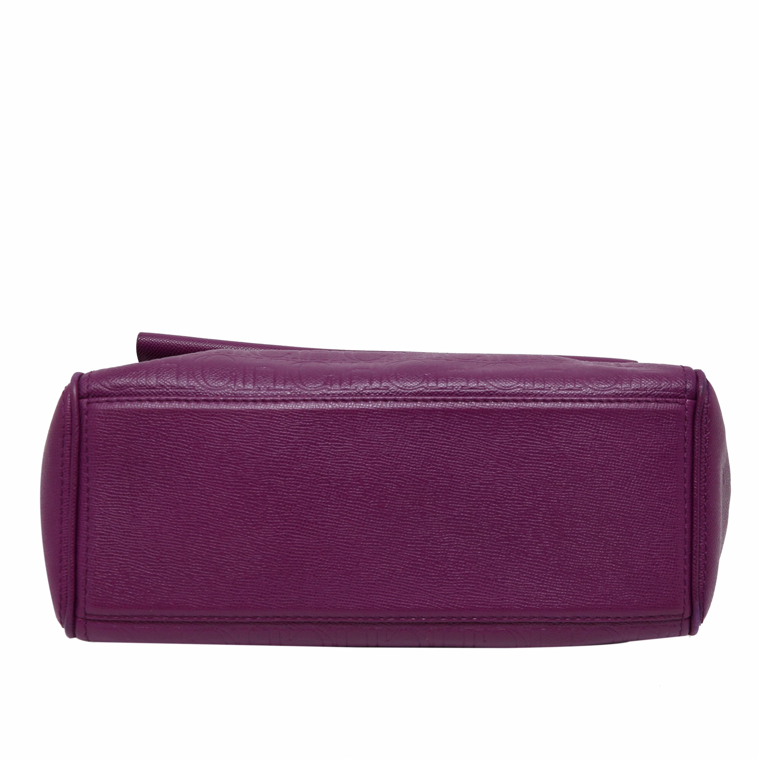 Carolina Herrera Purple Leather Minuetto Flap Bag Women