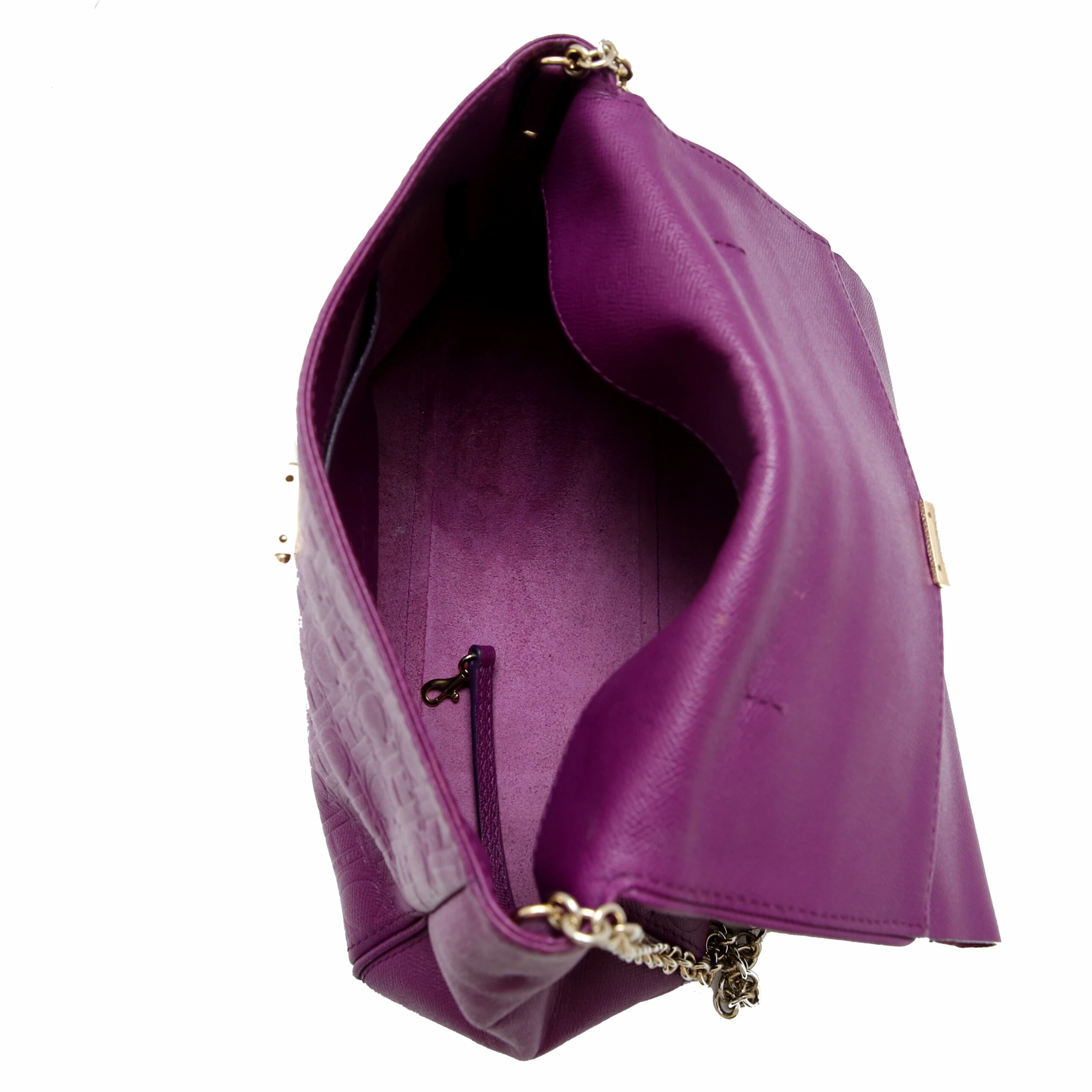 Carolina Herrera Purple Leather Minuetto Flap Bag Women
