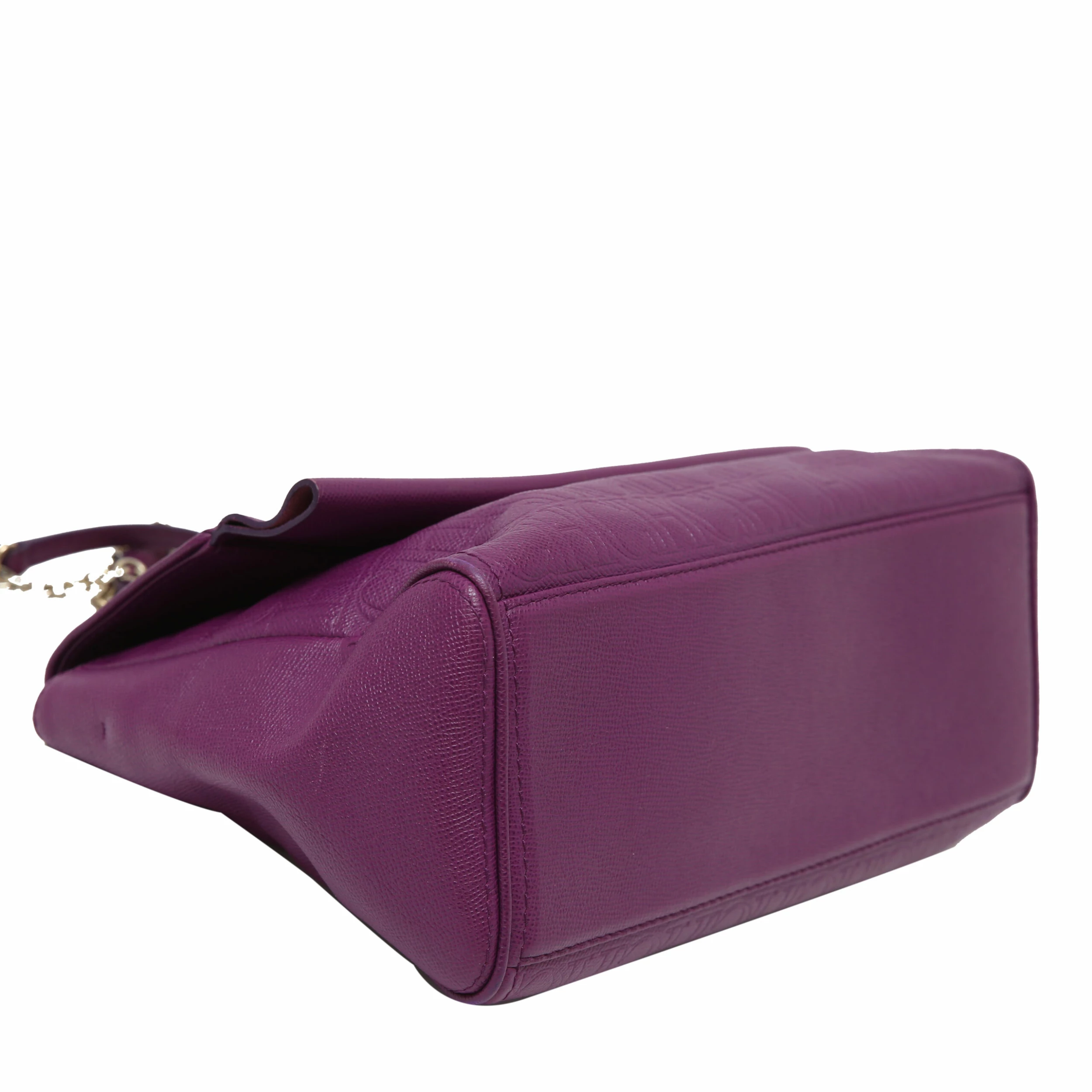 Carolina Herrera Purple Leather Minuetto Flap Bag Women