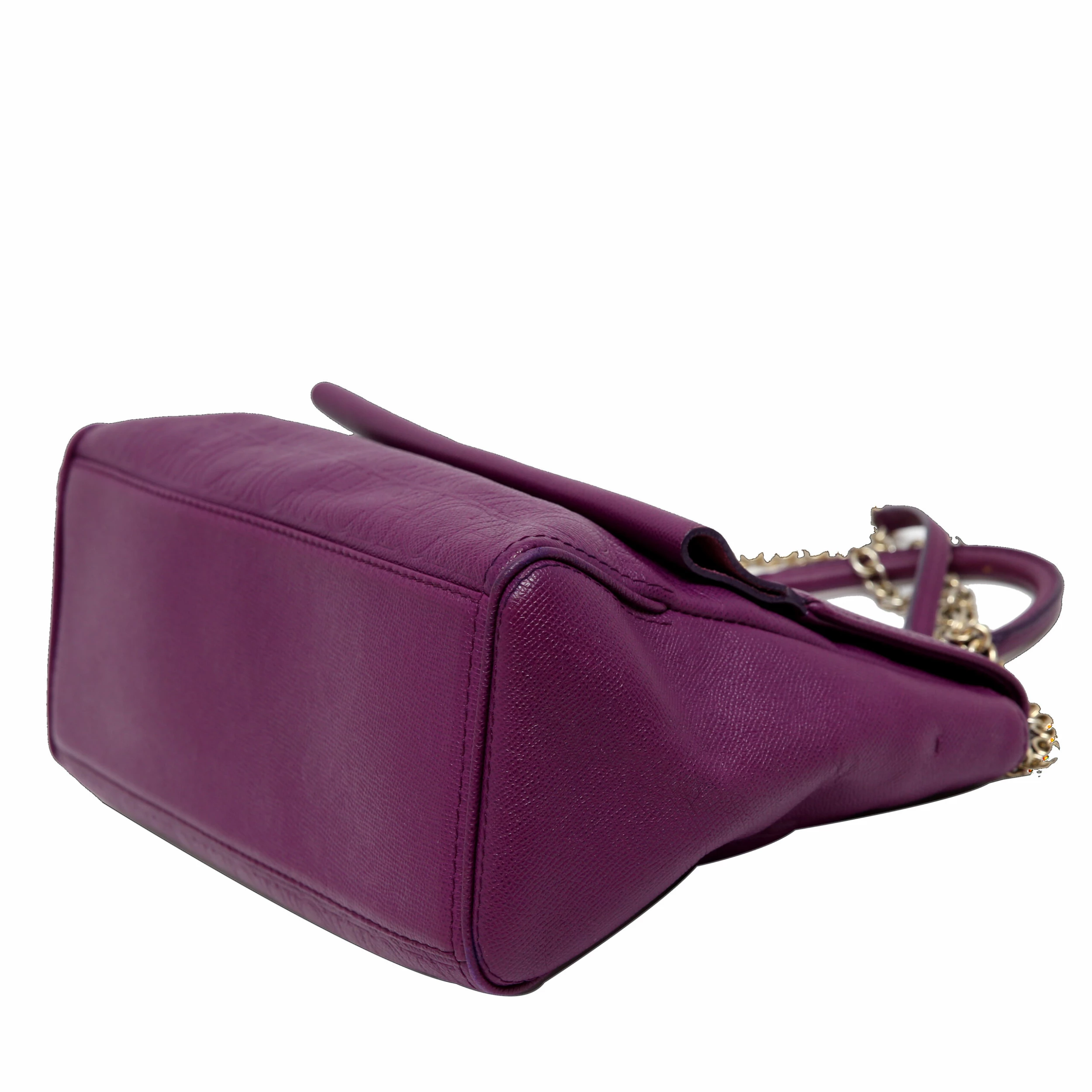 Carolina Herrera Purple Leather Minuetto Flap Bag Women