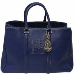 Carolina Herrera Blue Leather Matteo Tote Women