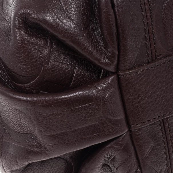 Carolina Herrera Brown Monogram Celidonia Chain Handle Tote Women