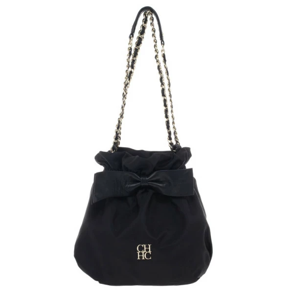 Carolina Herrera Bow Drawstring Chain Hobo Small Women - Black