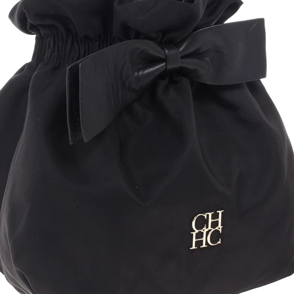 Carolina Herrera Bow Drawstring Chain Hobo Small Women - Black