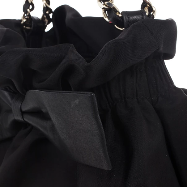 Carolina Herrera Bow Drawstring Chain Hobo Small Women - Black