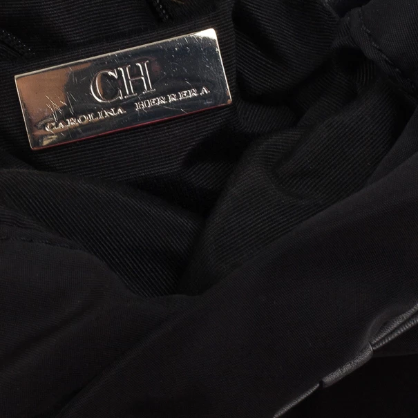 Carolina Herrera Bow Drawstring Chain Hobo Small Women - Black