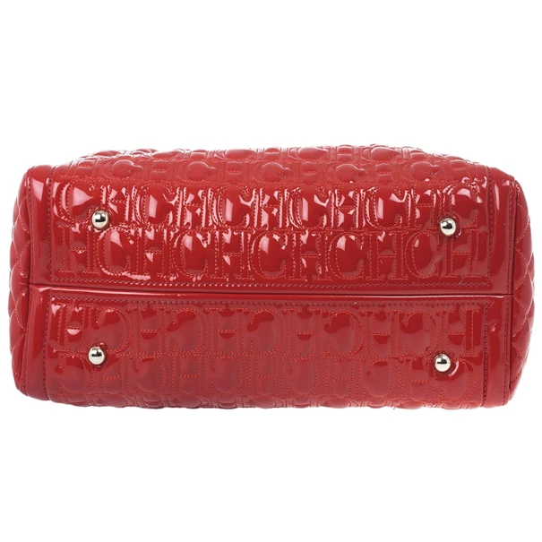 Carolina Herrera Red Patent Leather Bernardine Tote Women