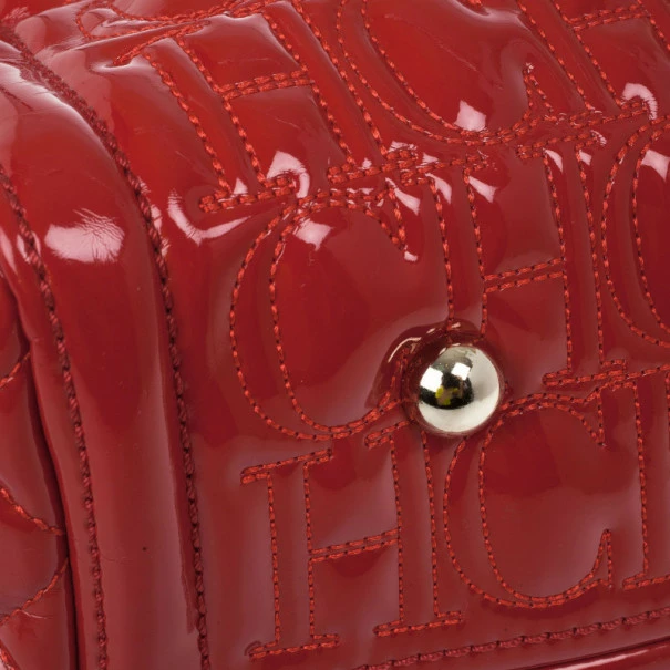 Carolina Herrera Red Patent Leather Bernardine Tote Women