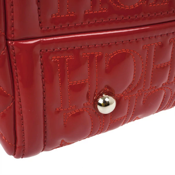 Carolina Herrera Red Patent Leather Bernardine Tote Women