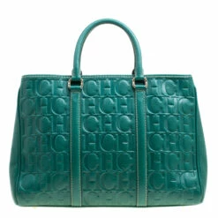 Carolina Herrera Green Leather Matteo Tote Women