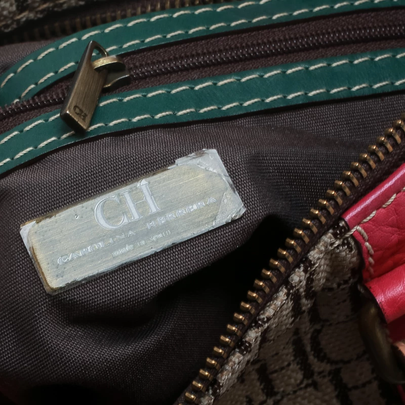 Carolina Herrera Multicolor Monogram Canvas and Leather Andy Boston Bag Women - Beige