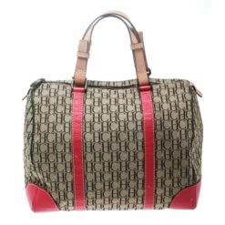 Carolina Herrera Multicolor Monogram Canvas And Leather Andy Boston Bag Women - Beige