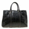 Carolina Herrera Black Monogram Leather Matteo Tote Women