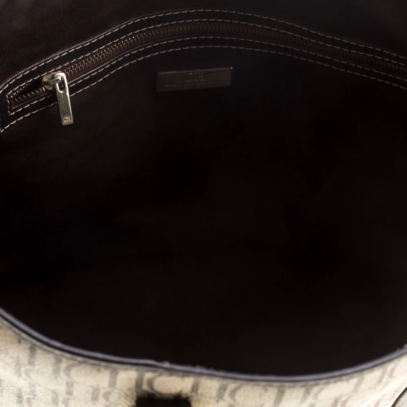 Carolina Herrera Beige/Brown Monogram Coated Canvas Shopper Tote Women