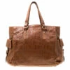 Carolina Herrera Brown Monogram Leather Shopper Tote Women