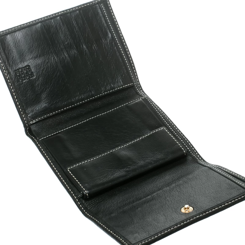 Carolina Herrera Black Monogram Leather Tri Fold Compact Wallet Women 2 Carolina Herrera Black Monogram Leather Tri Fold Compact Wallet Women - Image 2
