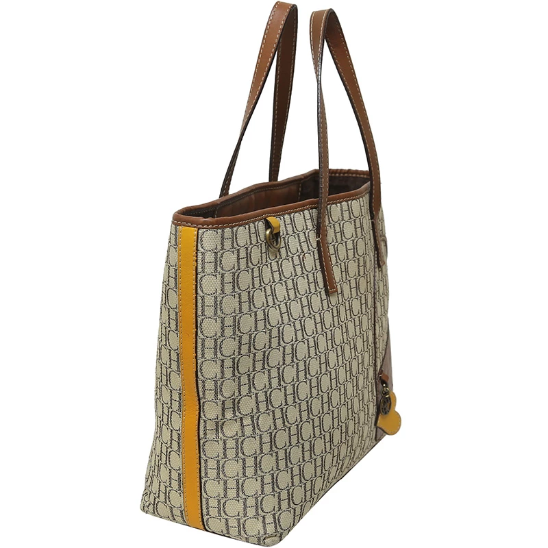 Carolina Herrera Tricolor Monogram Canvas and Leather Tote Women - Multicolor