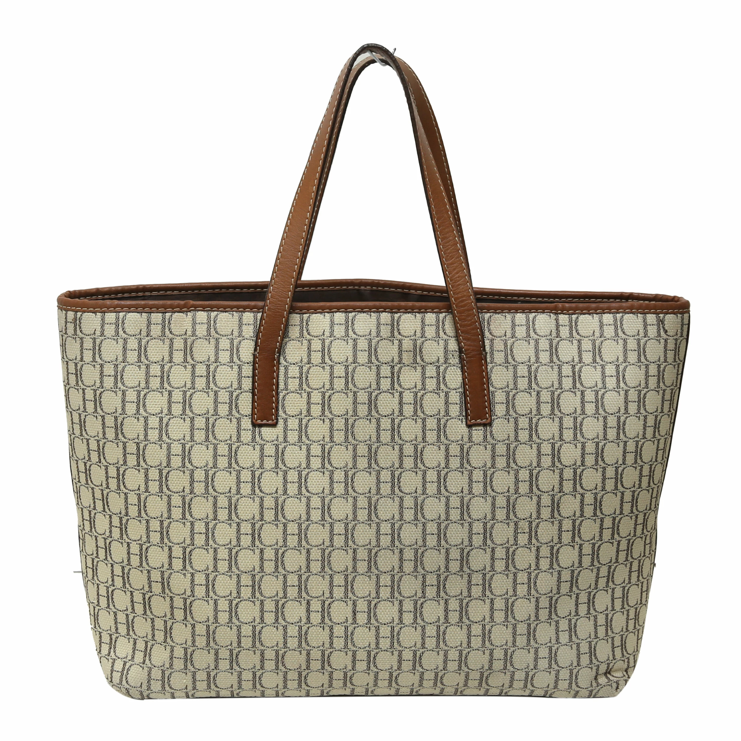 Carolina Herrera Tricolor Monogram Canvas and Leather Tote Women - Multicolor