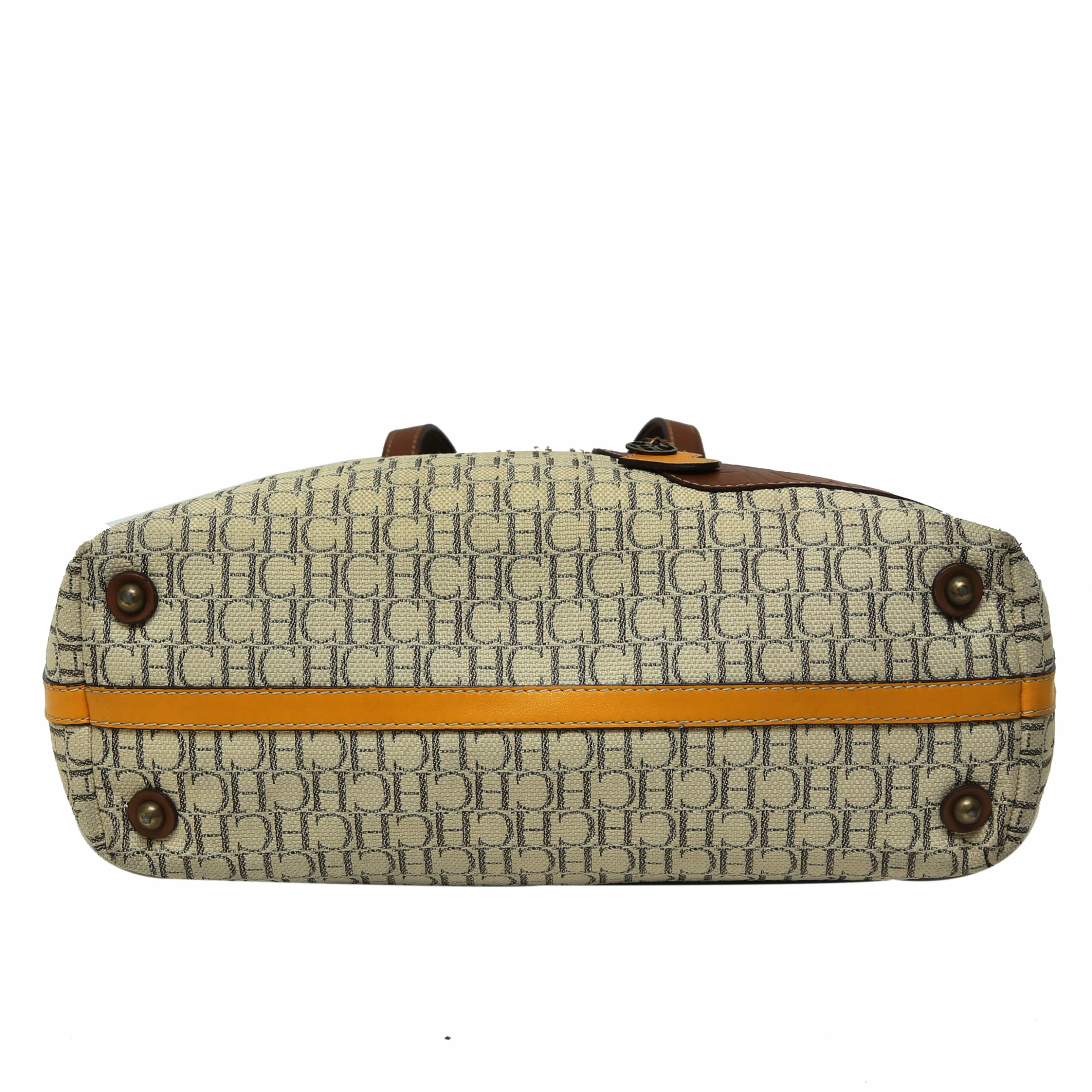 Carolina Herrera Tricolor Monogram Canvas and Leather Tote Women - Multicolor