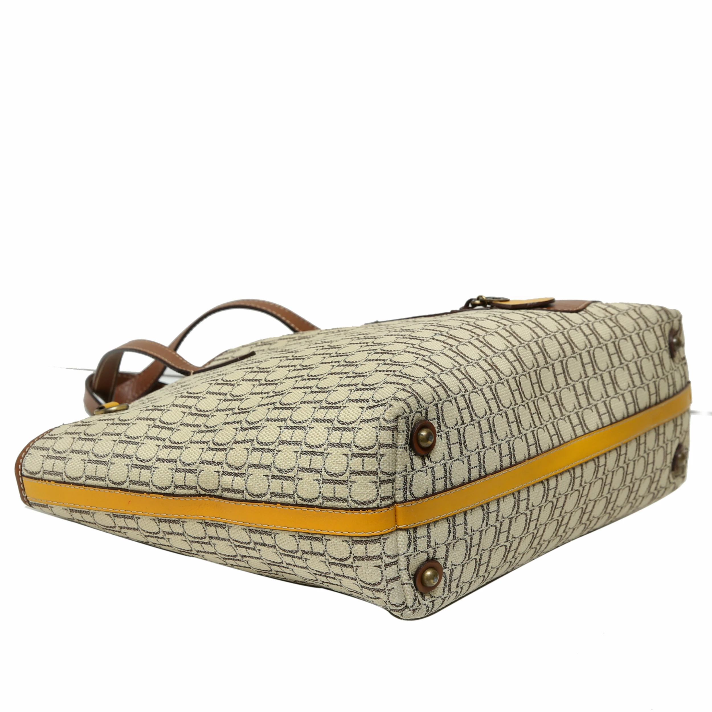 Carolina Herrera Tricolor Monogram Canvas and Leather Tote Women - Multicolor