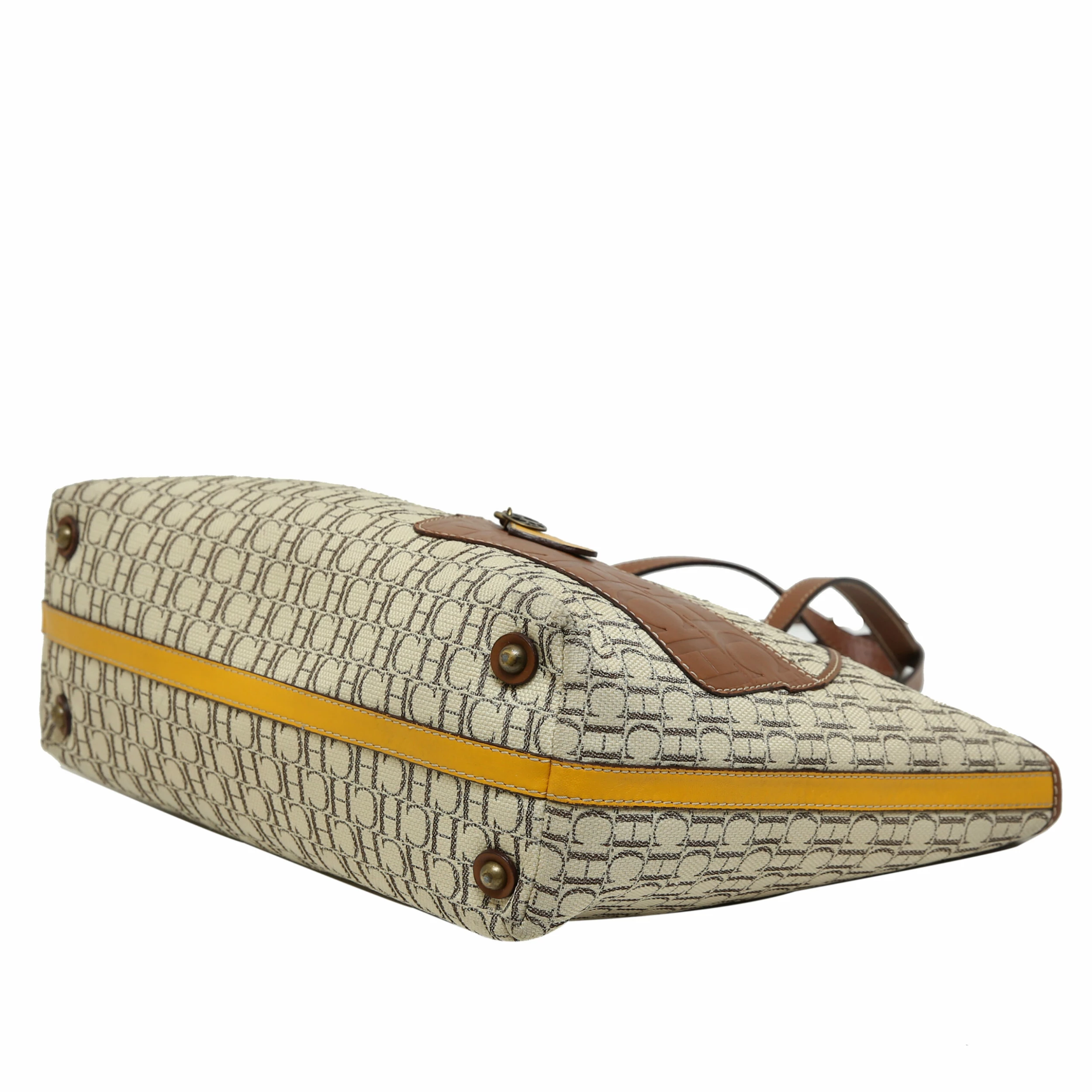 Carolina Herrera Tricolor Monogram Canvas and Leather Tote Women - Multicolor