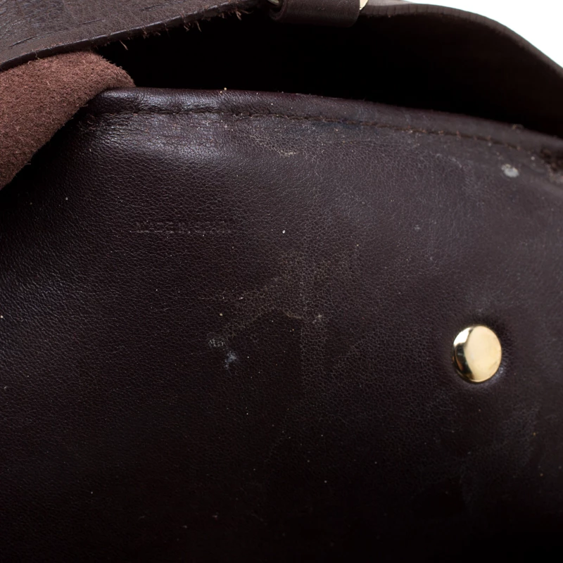 Carolina Herrera Brown Monogram Leather Matryoshka Tote Women