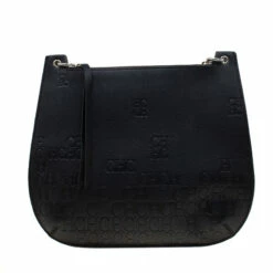 Carolina Herrera Black Leather Castanuela Messenger Bag Women