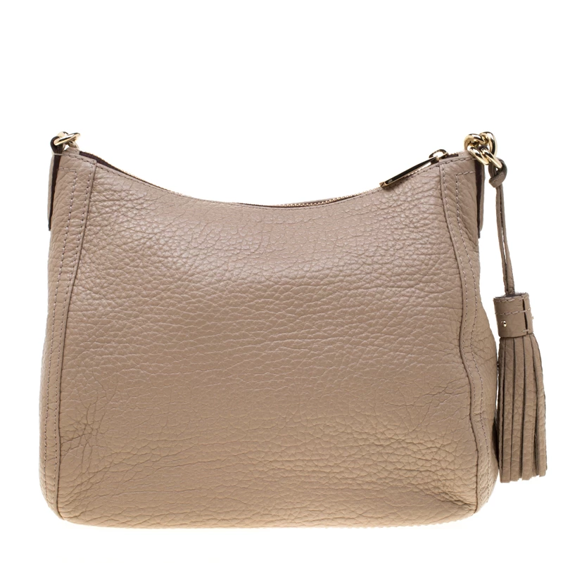 Carolina Herrera Beige Leather Maria Shoulder Bag Women