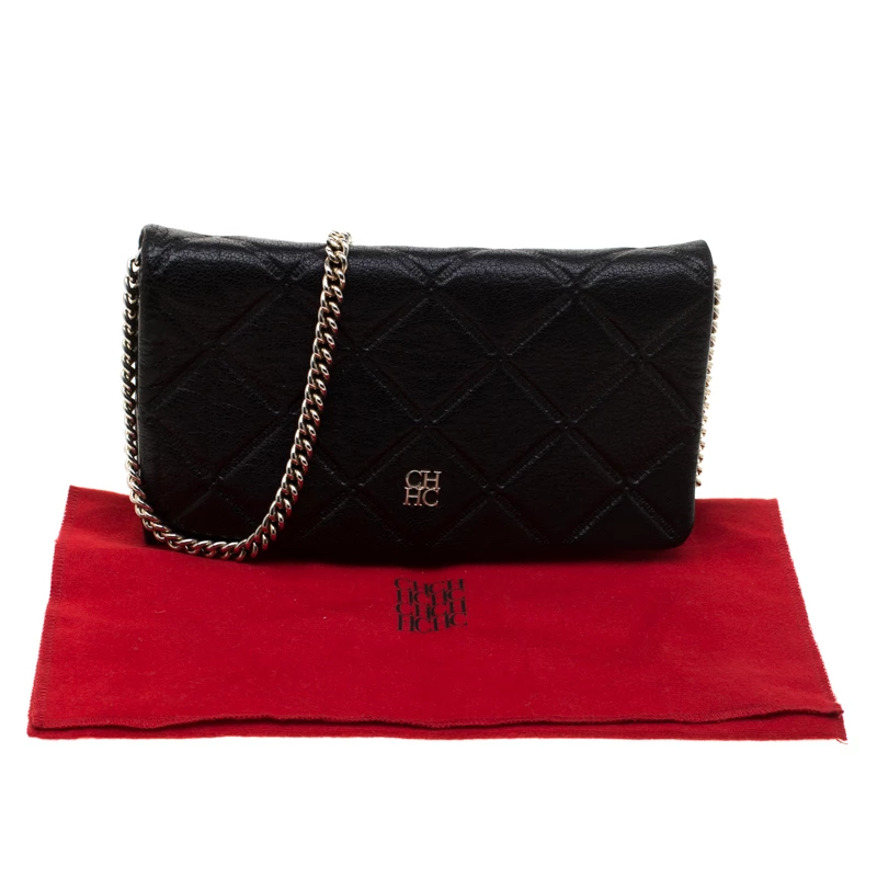 Carolina Herrera Black Leather Crossbody Bag Women