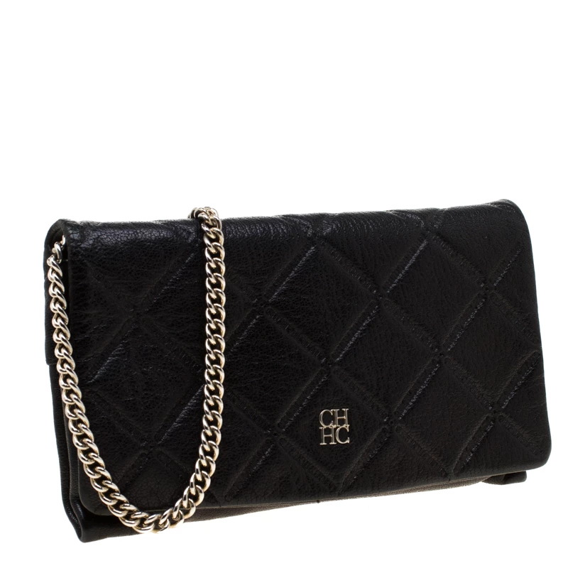 Carolina Herrera Black Leather Crossbody Bag Women
