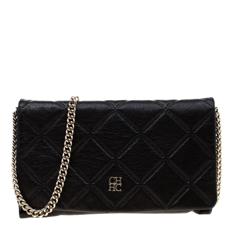 Carolina Herrera Black Leather Crossbody Bag Women