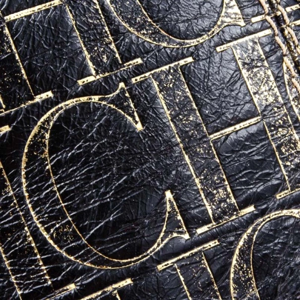 Carolina Herrera Small Black Monogram Chain Handle Tote Women