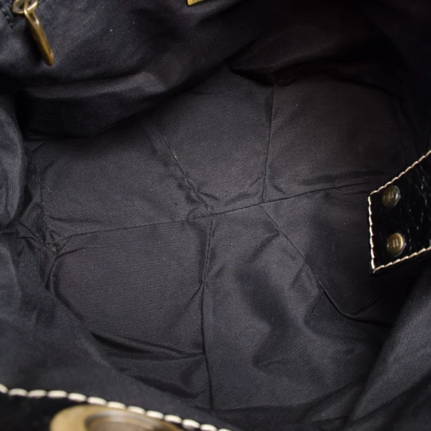 Carolina Herrera Small Black Monogram Chain Handle Tote Women