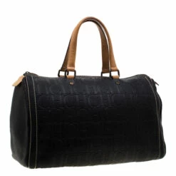 Carolina Herrera Black Leather Large Andy Boston Bag Women -Carolina Herrera Shop luxury women carolina herrera used handbags p194190 007