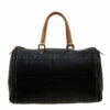 Carolina Herrera Black Leather Large Andy Boston Bag Women