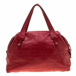 Carolina Herrera Red Monogram Leather Satchel Women -Carolina Herrera Shop luxury women carolina herrera used handbags p201004 004