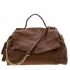 Carolina Herrera Brown Leather Minuetto Top Handle Bag Women