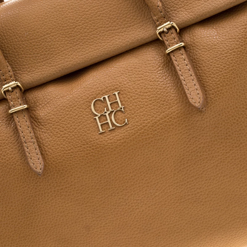 Carolina Herrera Brown Leather Flap Tote Women
