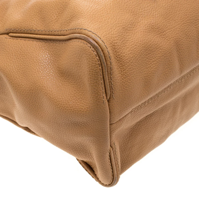 Carolina Herrera Brown Leather Flap Tote Women