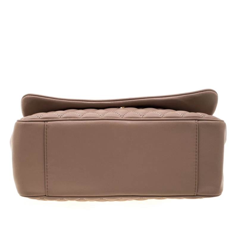 Carolina Herrera Beige Quilted Leather Flap Chain Shoulder Bag Women 6 Carolina Herrera Beige Quilted Leather Flap Chain Shoulder Bag Women - Image 6