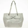 Carolina Herrera Gold Monogram Embossed ‘New Anna’ Tote Women - Silver