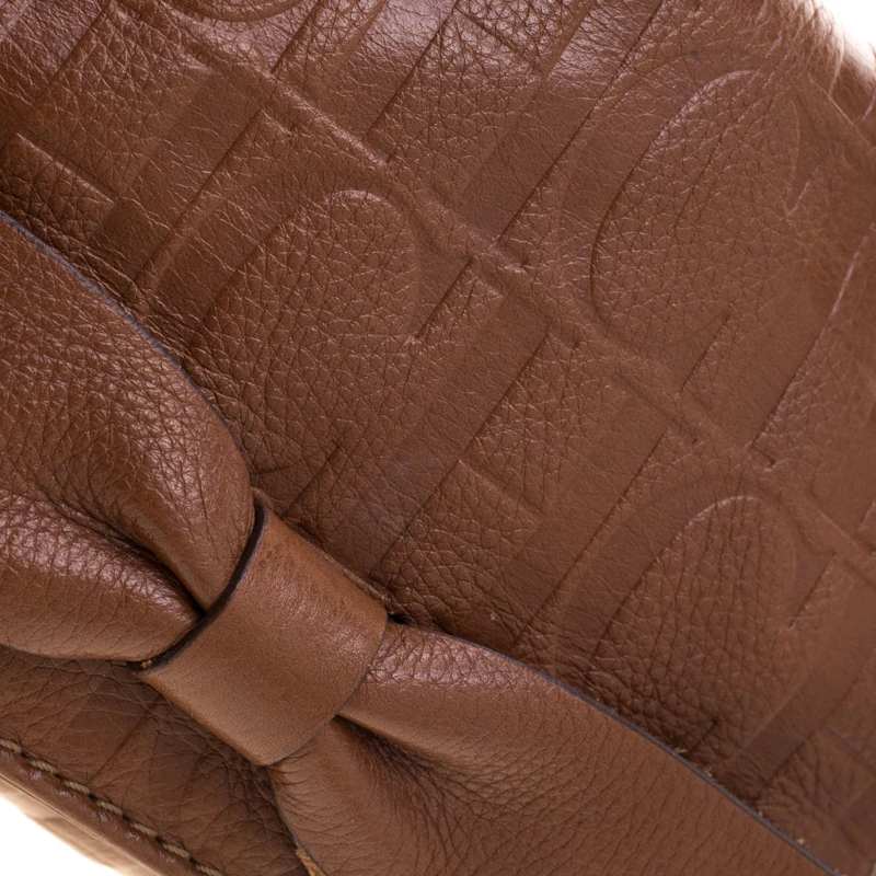 Carolina Herrera Brown Monogram Leather Audrey Shoulder Bag Women 5 Carolina Herrera Brown Monogram Leather Audrey Shoulder Bag Women - Image 5
