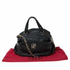 Carolina Herrera Black Quilted Leather Chain Satchel Women 21 Carolina Herrera Black Quilted Leather Chain Satchel Women -Carolina Herrera Shop luxury women carolina herrera used handbags p212246 013