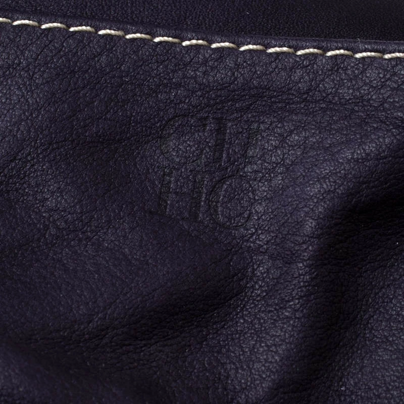 Carolina Herrera Beige/Mustard Leather Tote Women